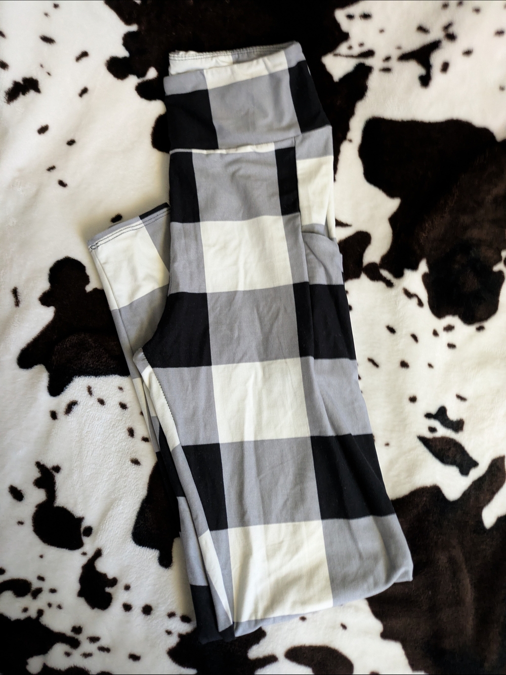 Black and Gray Buffalo Plaid Soft Leggings